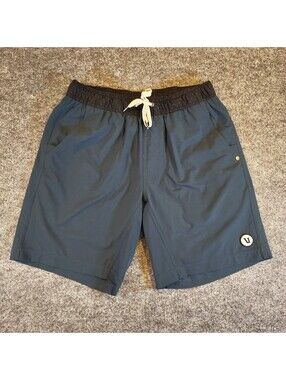 Vuori Men's Small Athletic Shorts Dark Gray Polka Dot Waistband Kore Gym